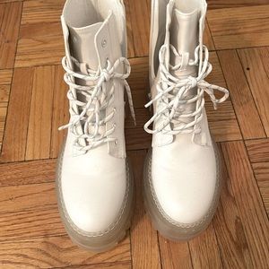 White Martin boots